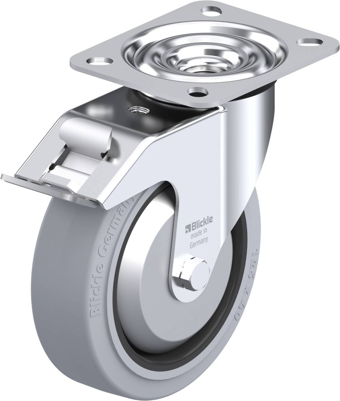Blickle 680983 LE-POEV 125R-FI-SG-FA Kółko skrętne z hamulcem Średnica koła: 125 mm Maksymalne obciążenie: 150 kg 1 szt. - obrazek 1