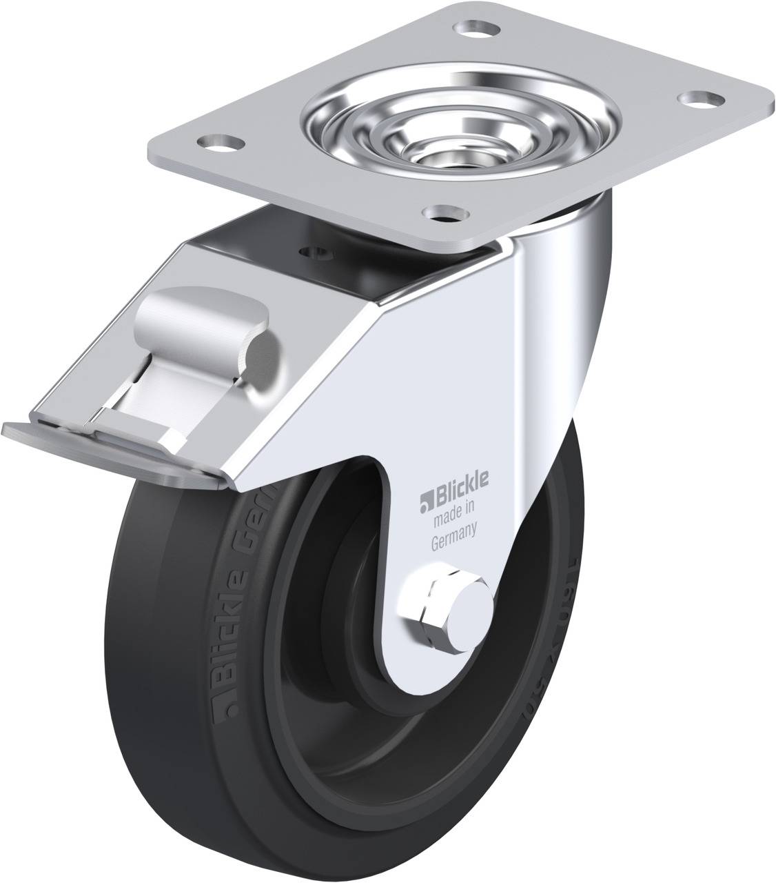 Blickle 470781 LE-POEV 160KA-FI Kółko skrętne z hamulcem Średnica koła: 160 mm Maksymalne obciążenie: 300 kg 1 szt. - obrazek 1
