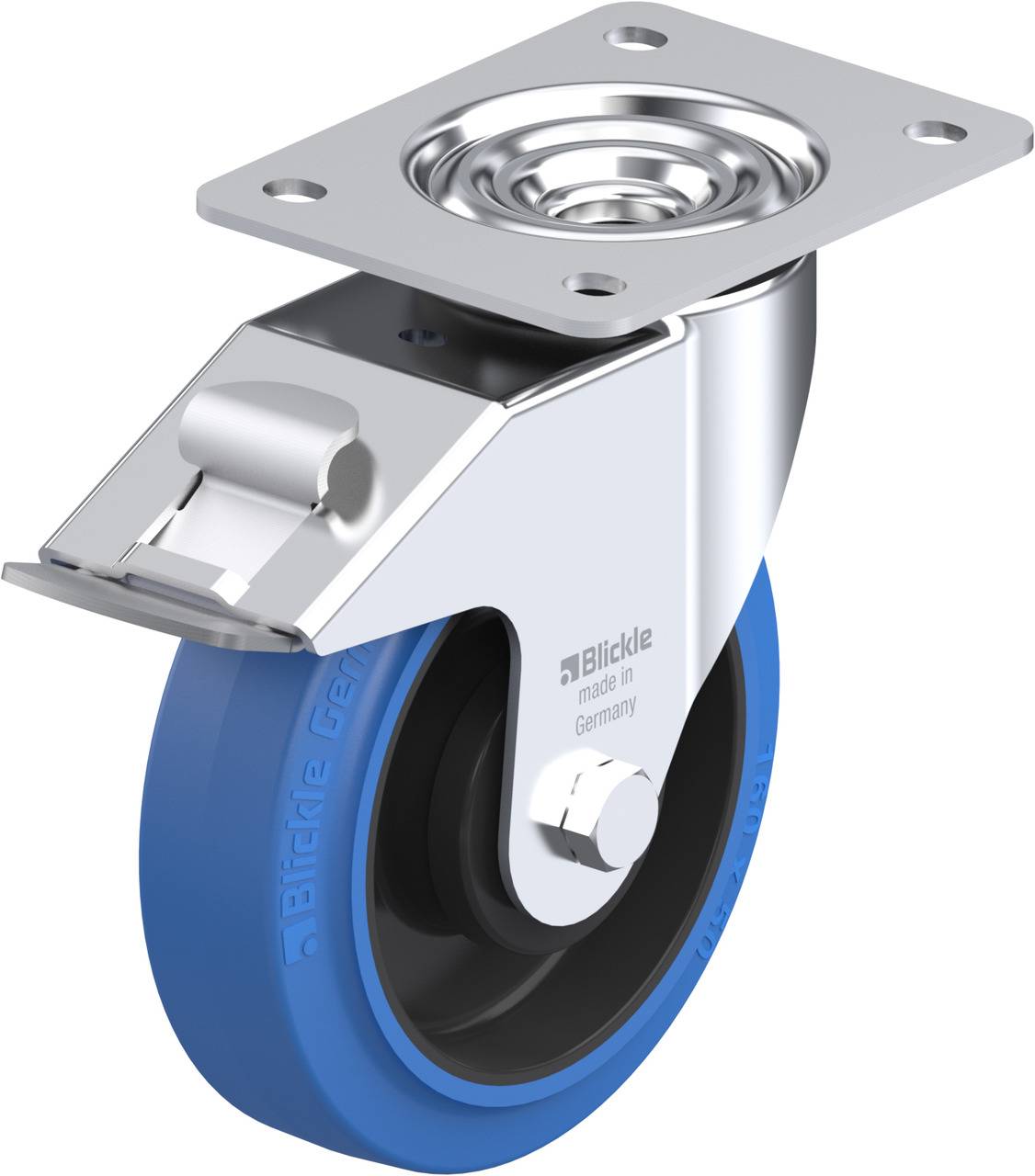 Blickle 655142 LE-POEV 160KA-FI-SB Kółko skrętne z hamulcem Średnica koła: 160 mm Maksymalne obciążenie: 300 kg 1 szt. - obrazek 1