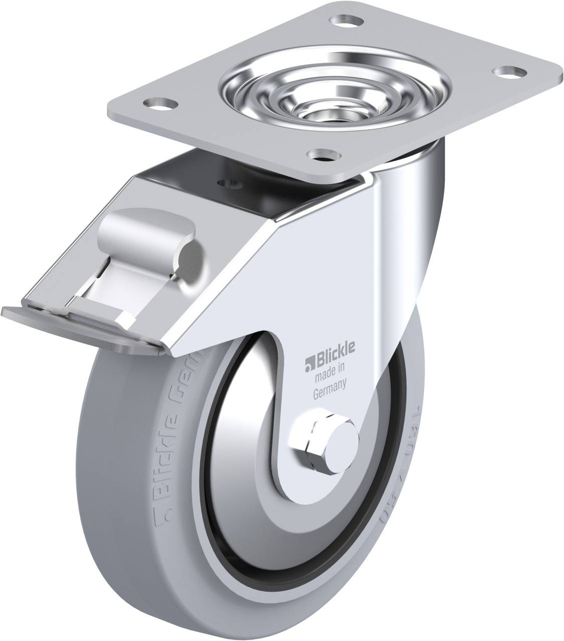 Blickle 749609 LE-POEV 160KA-FI-SG-FA Kółko skrętne z hamulcem Średnica koła: 160 mm Maksymalne obciążenie: 300 kg 1 szt - obrazek 1