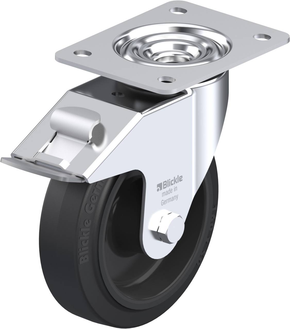 Blickle 412304 LE-POEV 160R-FI Kółko skrętne z hamulcem Średnica koła: 160 mm Maksymalne obciążenie: 300 kg 1 szt. - obrazek 1