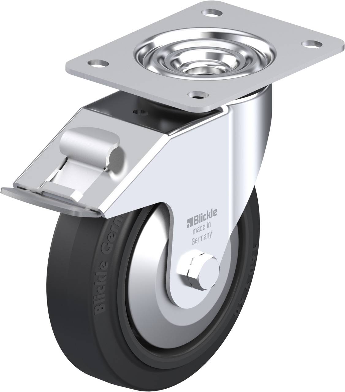 Blickle 476705 LE-POEV 160R-FI-FA Kółko skrętne z hamulcem Średnica koła: 160 mm Maksymalne obciążenie: 300 kg 1 szt. - obrazek 1