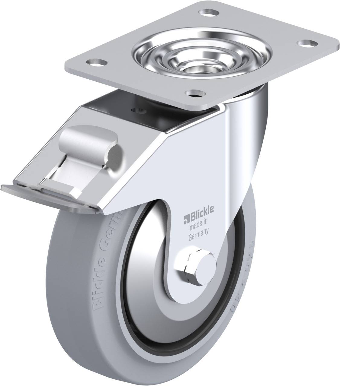 Blickle 718726 LE-POEV 160R-FI-SG-FA Kółko skrętne z hamulcem Średnica koła: 160 mm Maksymalne obciążenie: 300 kg 1 szt. - obrazek 1