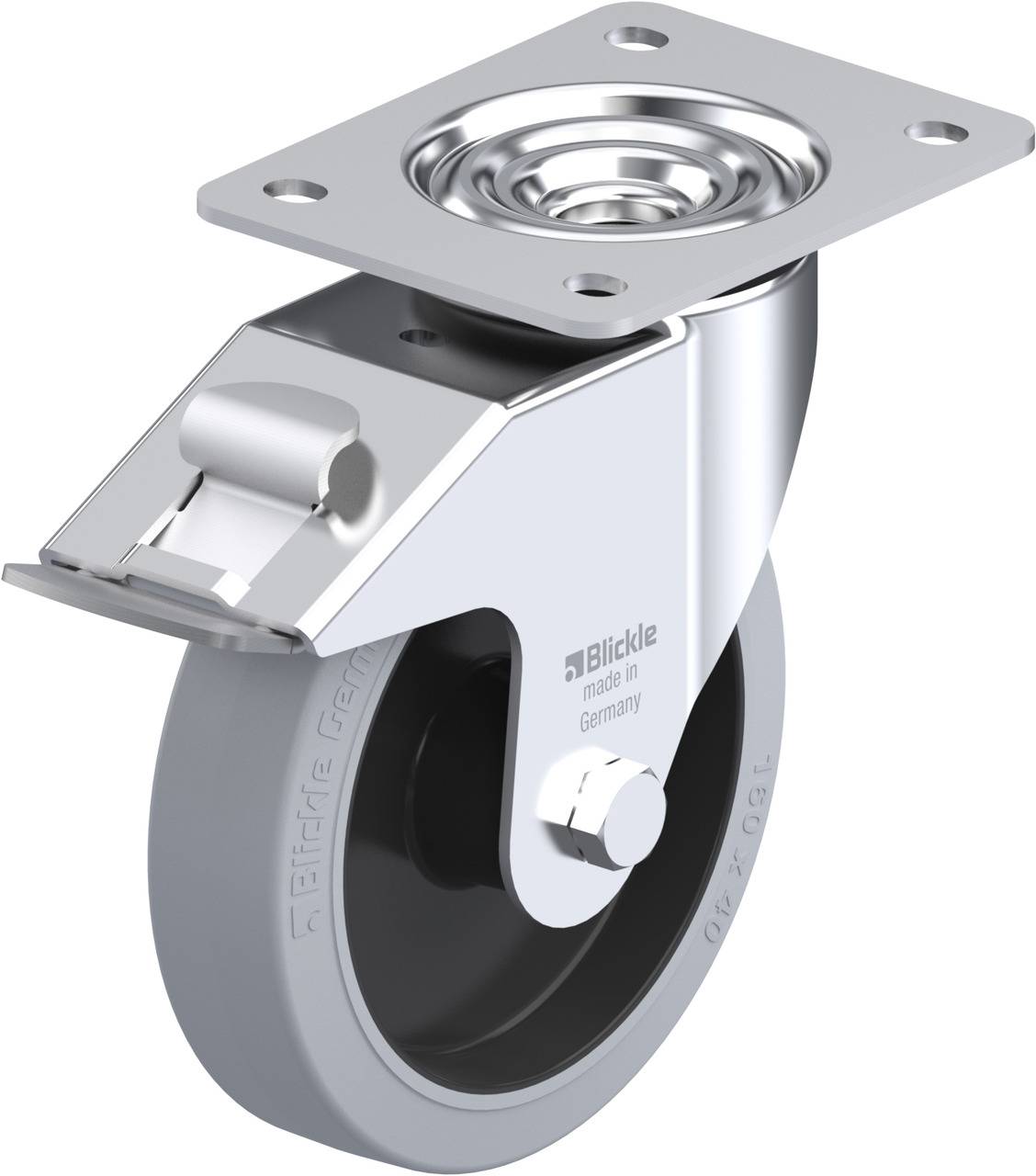 Blickle 850134 LE-POEV 161R-FI-SG Kółko skrętne z hamulcem Średnica koła: 160 mm Maksymalne obciążenie: 300 kg 1 szt. - obrazek 1