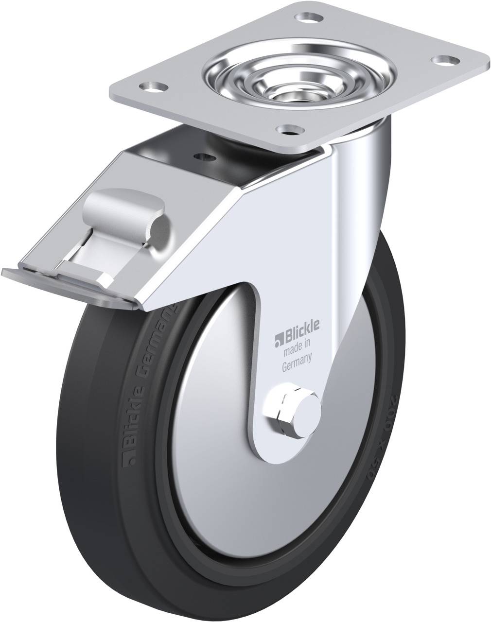 Blickle 749632 LE-POEV 200KA-FI-FA Kółko skrętne z hamulcem Średnica koła: 200 mm Maksymalne obciążenie: 300 kg 1 szt. - obrazek 1