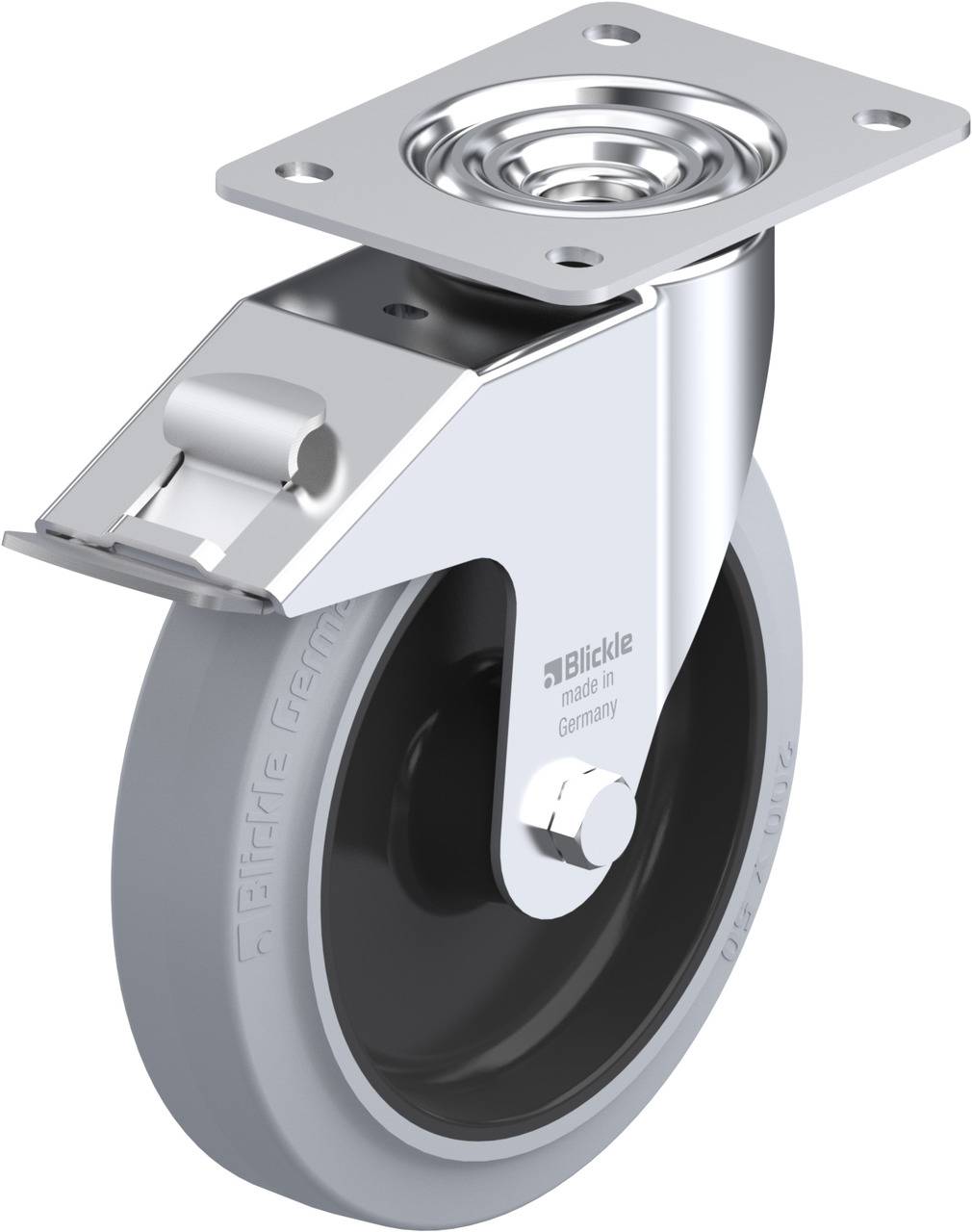 Blickle 387555 LE-POEV 200R-FI-SG Kółko skrętne z hamulcem Średnica koła: 200 mm Maksymalne obciążenie: 300 kg 1 szt. - obrazek 1
