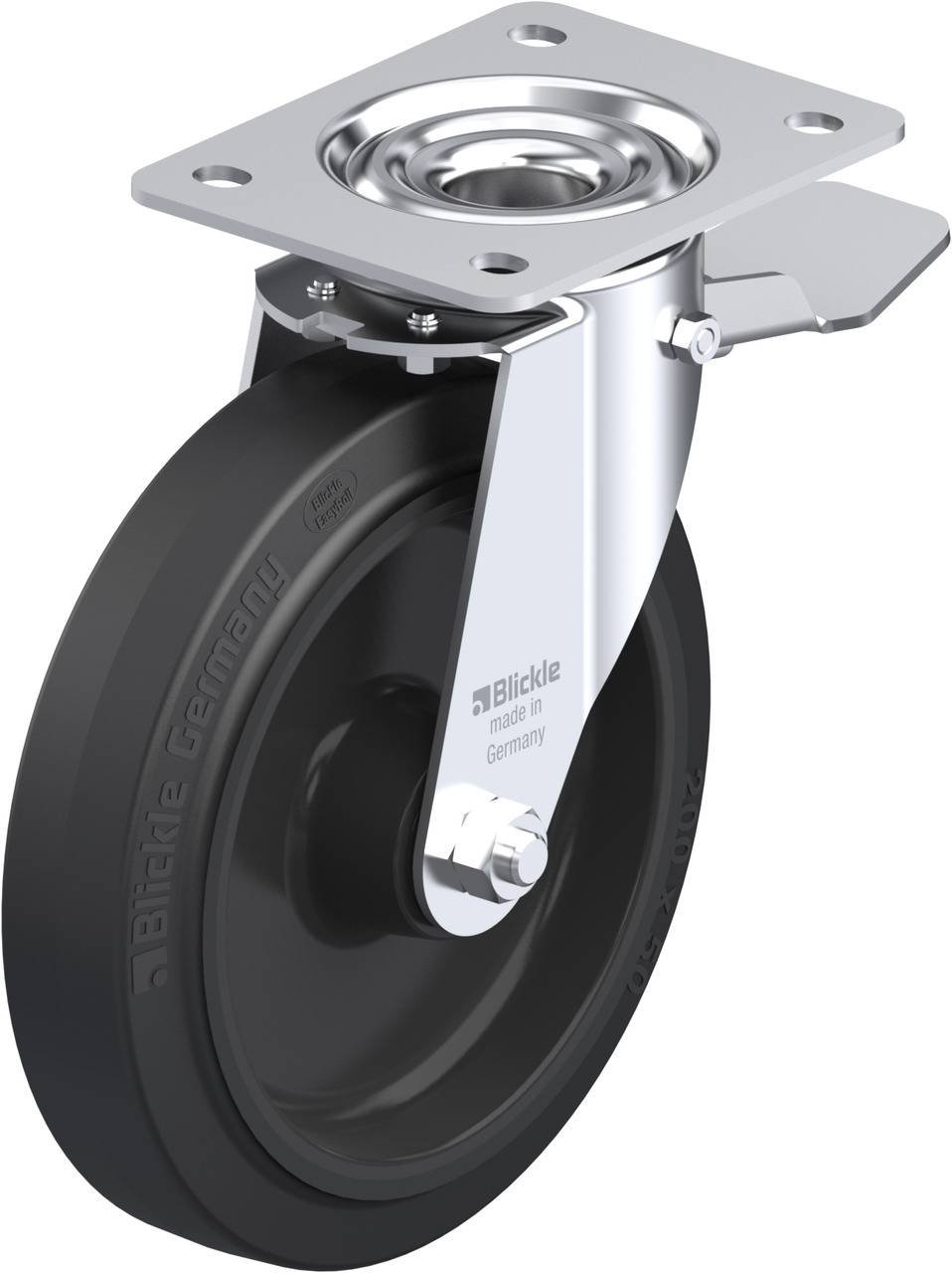 Blickle 684027 LE-POEV 200XR-ST Kółko skrętne z hamulcem Średnica koła: 200 mm Maksymalne obciążenie: 300 kg 1 szt. - obrazek 1