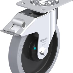 Blickle 850254 LE-POEV 201KAD-FI-SG Kółko skrętne z hamulcem Średnica koła: 200 mm Maksymalne obciążenie: 300 kg 1 szt.