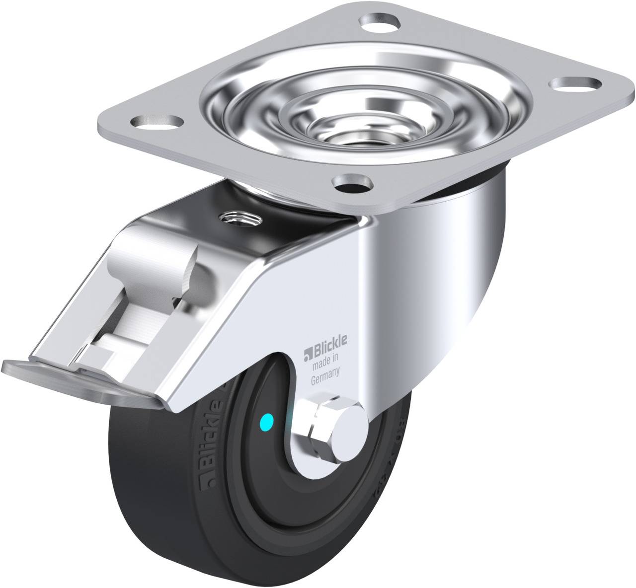 Blickle 850077 LE-POEV 80KFD-FI Kółko skrętne z hamulcem Średnica koła: 80 mm Maksymalne obciążenie: 140 kg 1 szt. - obrazek 1