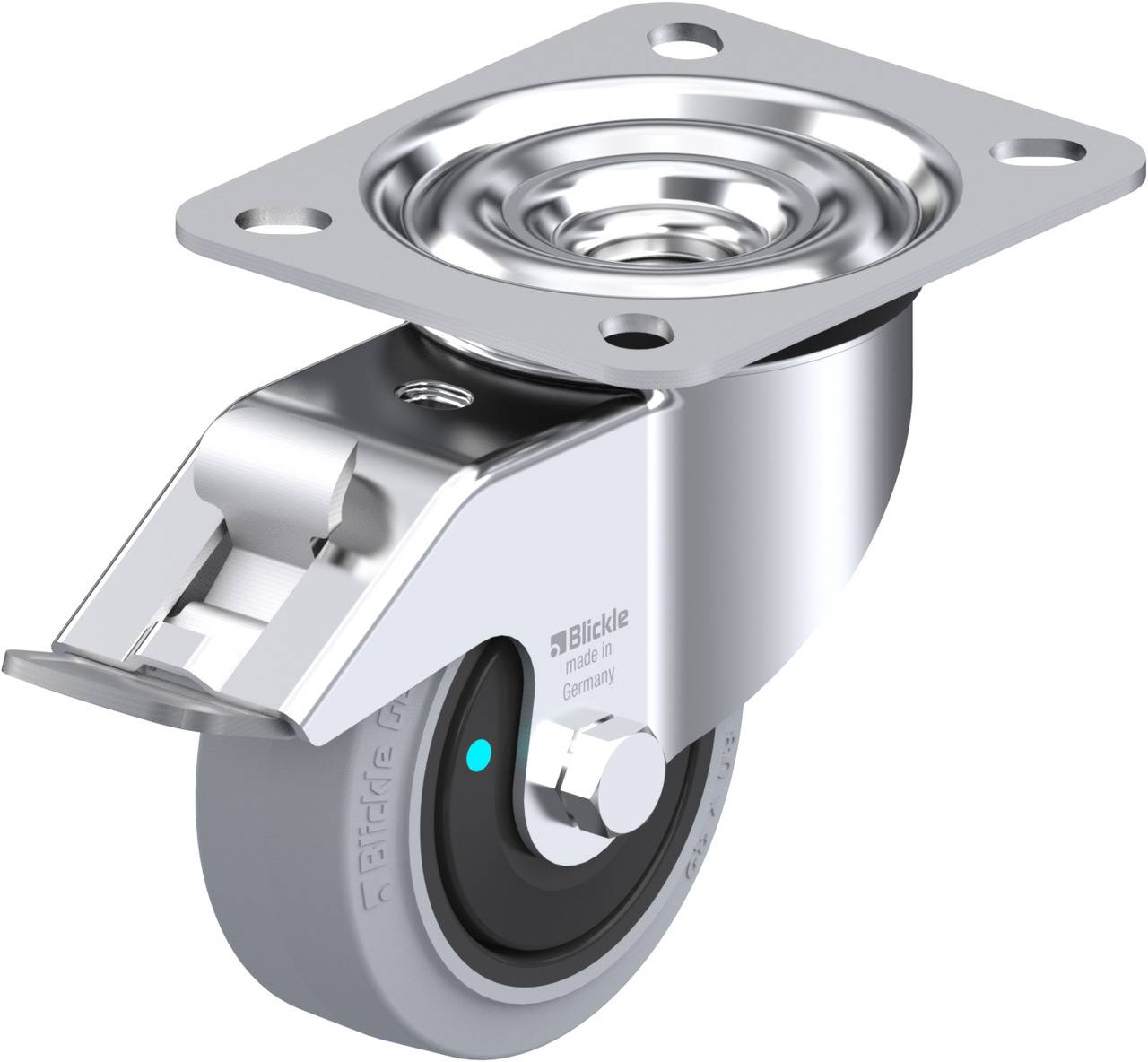 Blickle 850080 LE-POEV 80KFD-FI-SG Kółko skrętne z hamulcem Średnica koła: 80 mm Maksymalne obciążenie: 140 kg 1 szt. - obrazek 1