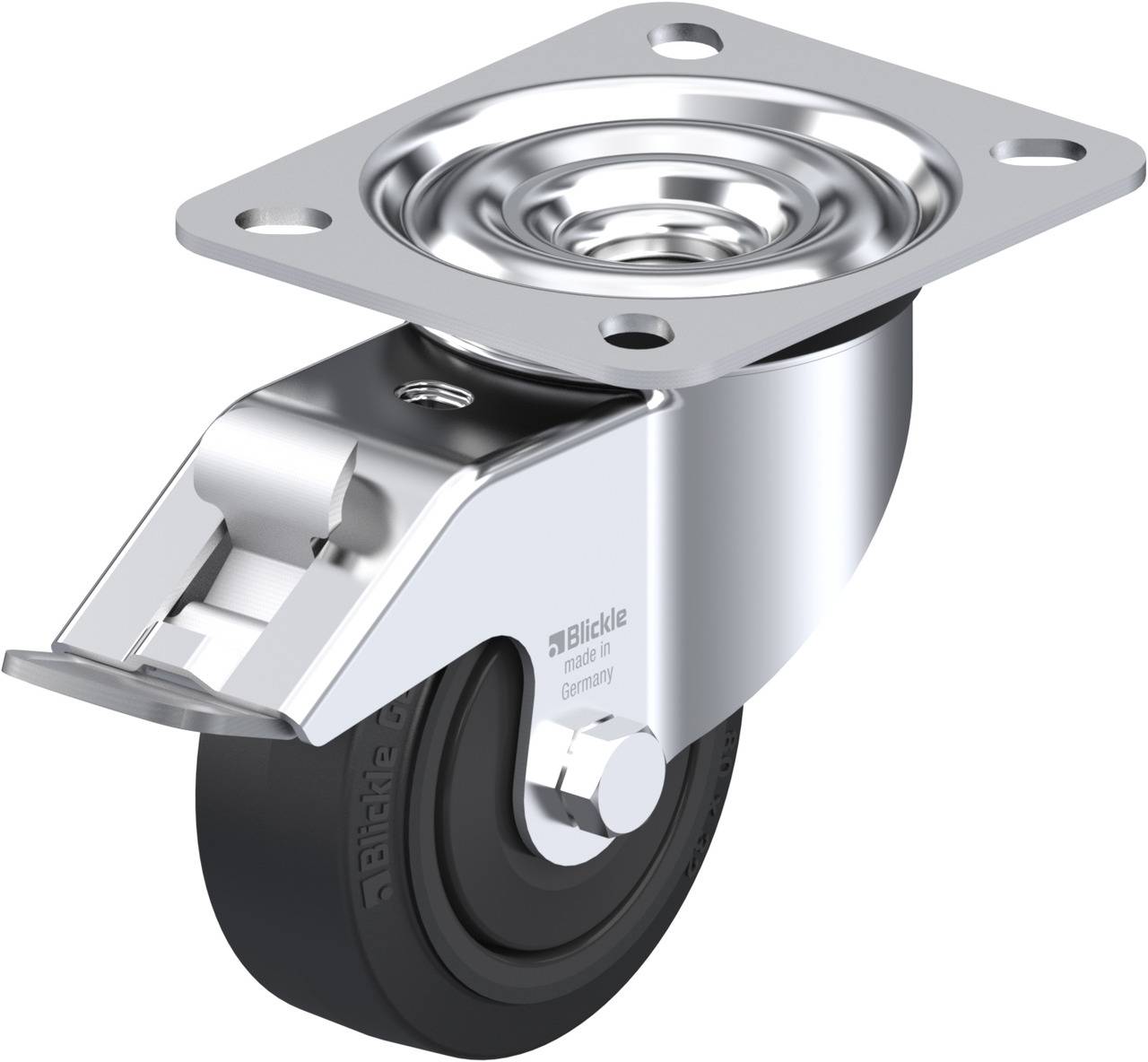 Blickle 754477 LE-POEV 80KF-FI Kółko skrętne z hamulcem Średnica koła: 80 mm Maksymalne obciążenie: 140 kg 1 szt. - obrazek 1