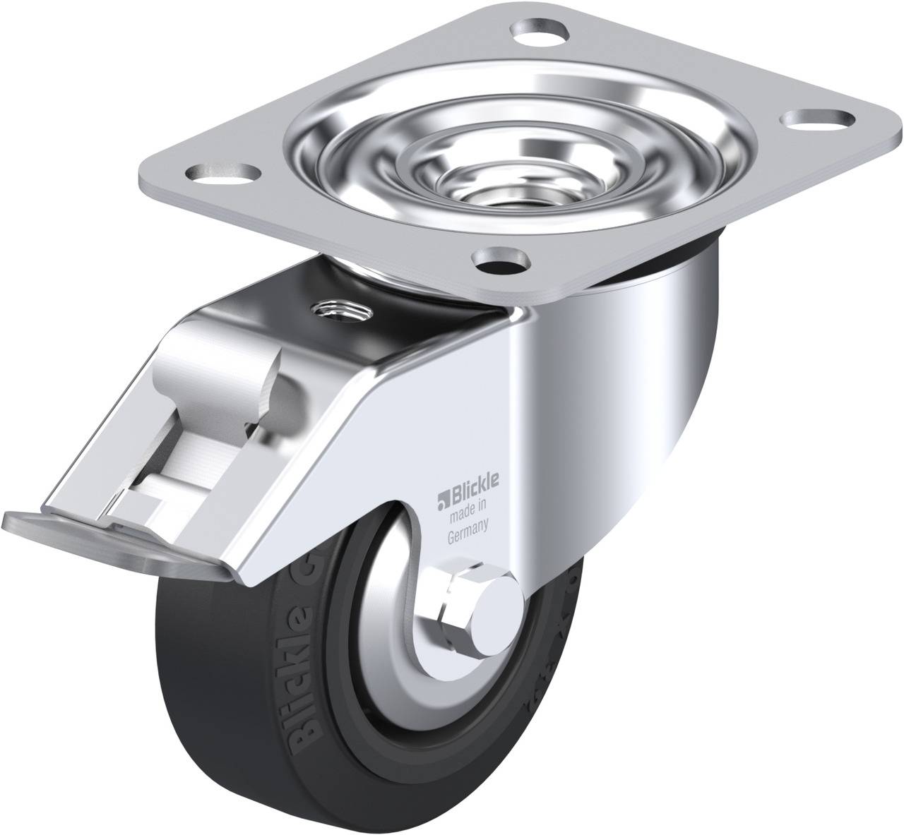 Blickle 668780 LE-POEV 80R-FI-FA Kółko skrętne z hamulcem Średnica koła: 80 mm Maksymalne obciążenie: 140 kg 1 szt. - obrazek 1