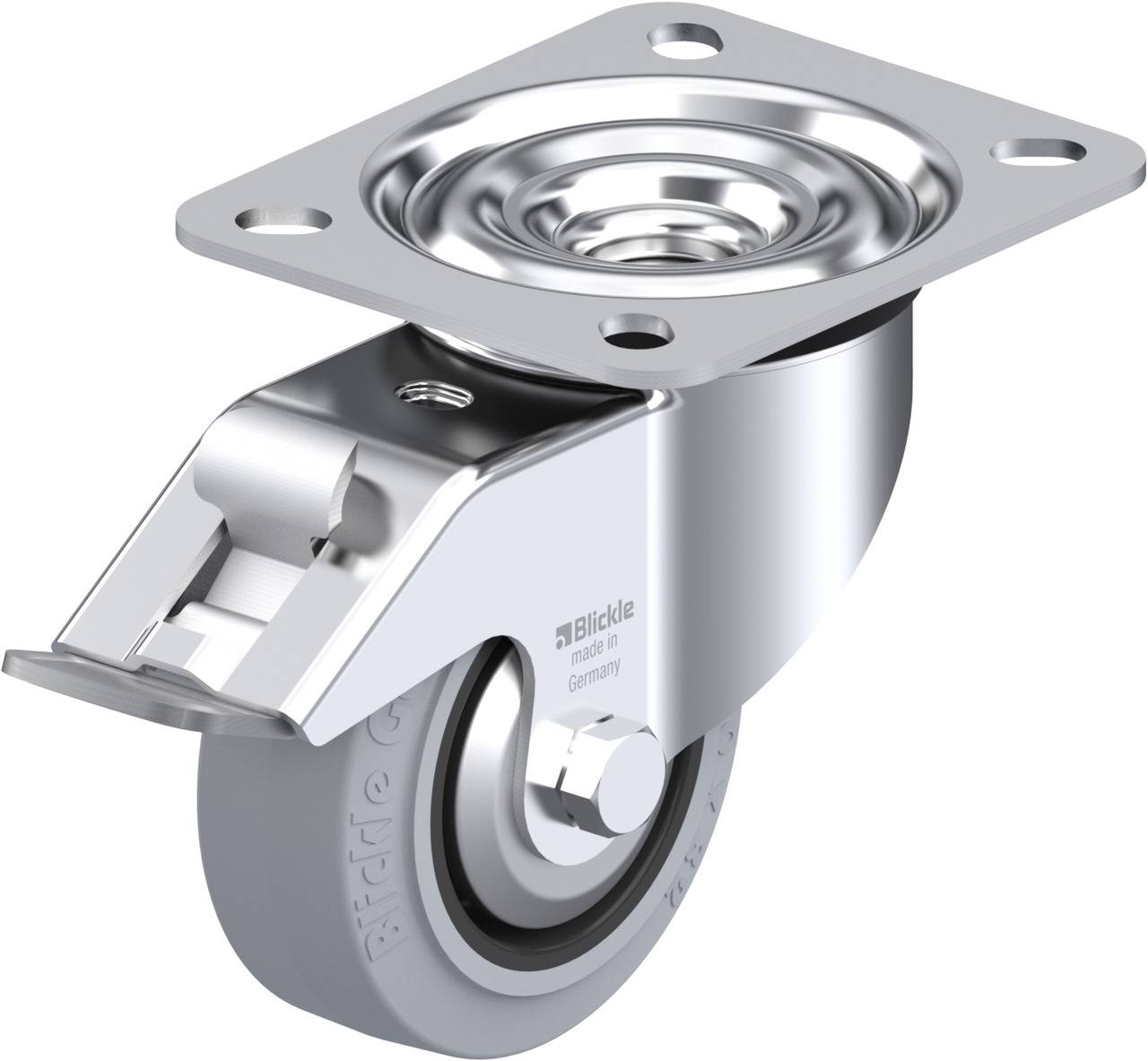 Blickle 744341 LE-POEV 80R-FI-SG-FA Kółko skrętne z hamulcem Średnica koła: 80 mm Maksymalne obciążenie: 140 kg 1 szt. - obrazek 1