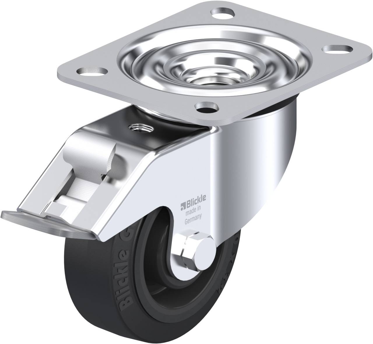 Blickle 850065 LE-POEV 80XR-FI Kółko skrętne z hamulcem Średnica koła: 80 mm Maksymalne obciążenie: 140 kg 1 szt. - obrazek 1