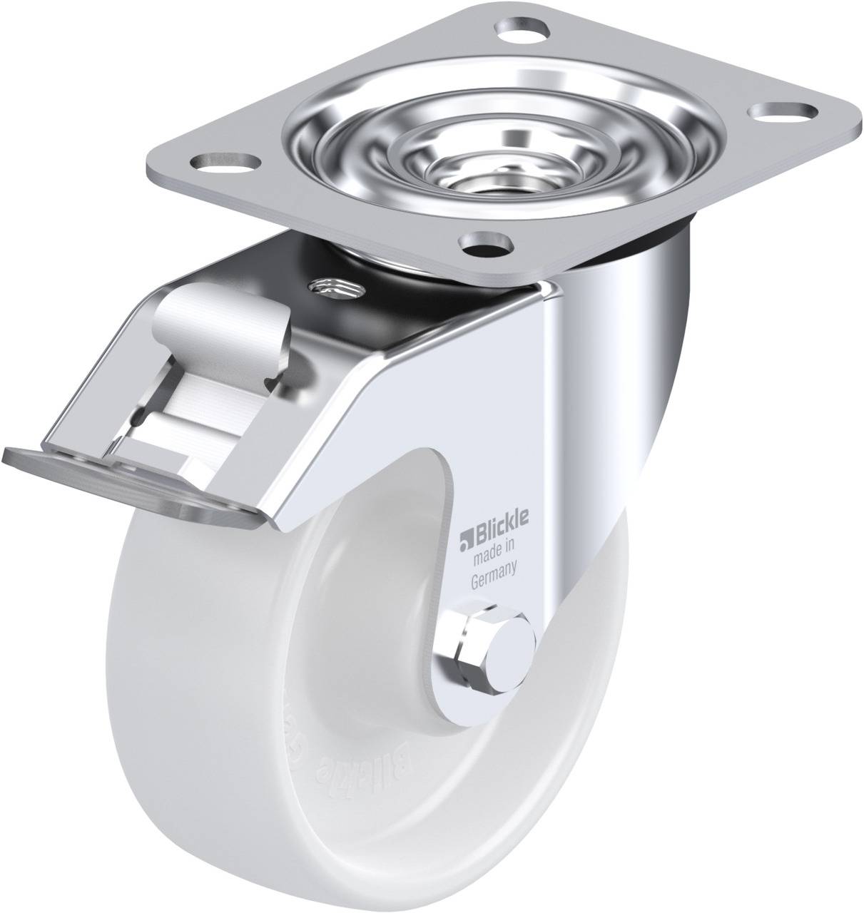Blickle 422832 LE-PPN 100R-FI Kółko skrętne z hamulcem Średnica koła: 100 mm Maksymalne obciążenie: 150 kg 1 szt. - obrazek 1