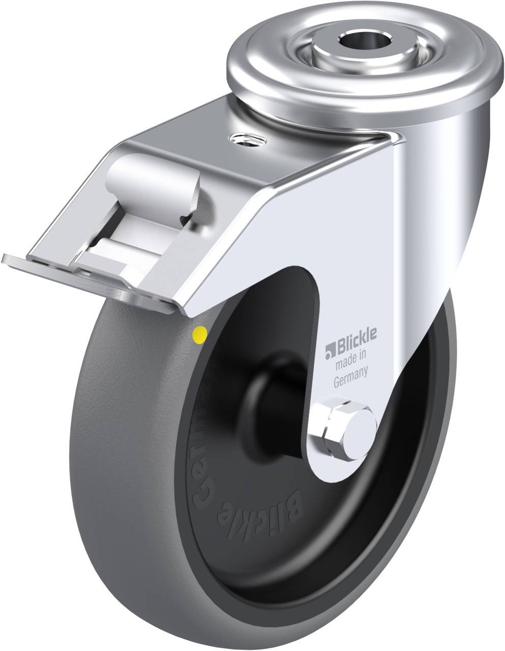 Blickle 653774 LER-TPA 127G-FI-ELS Kółko skrętne z hamulcem Średnica koła: 125 mm Maksymalne obciążenie: 80 kg 1 szt. - obrazek 1