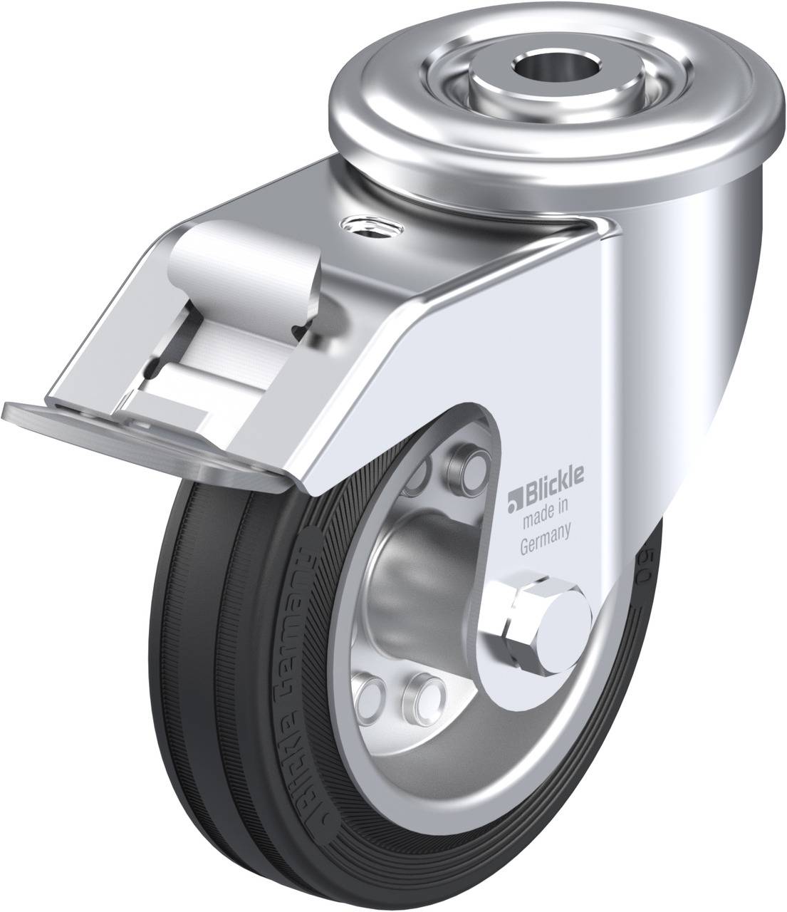 Blickle 536458 LER-VE 100R-FI Kółko skrętne z hamulcem Średnica koła: 100 mm Maksymalne obciążenie: 70 kg 1 szt. - obrazek 1