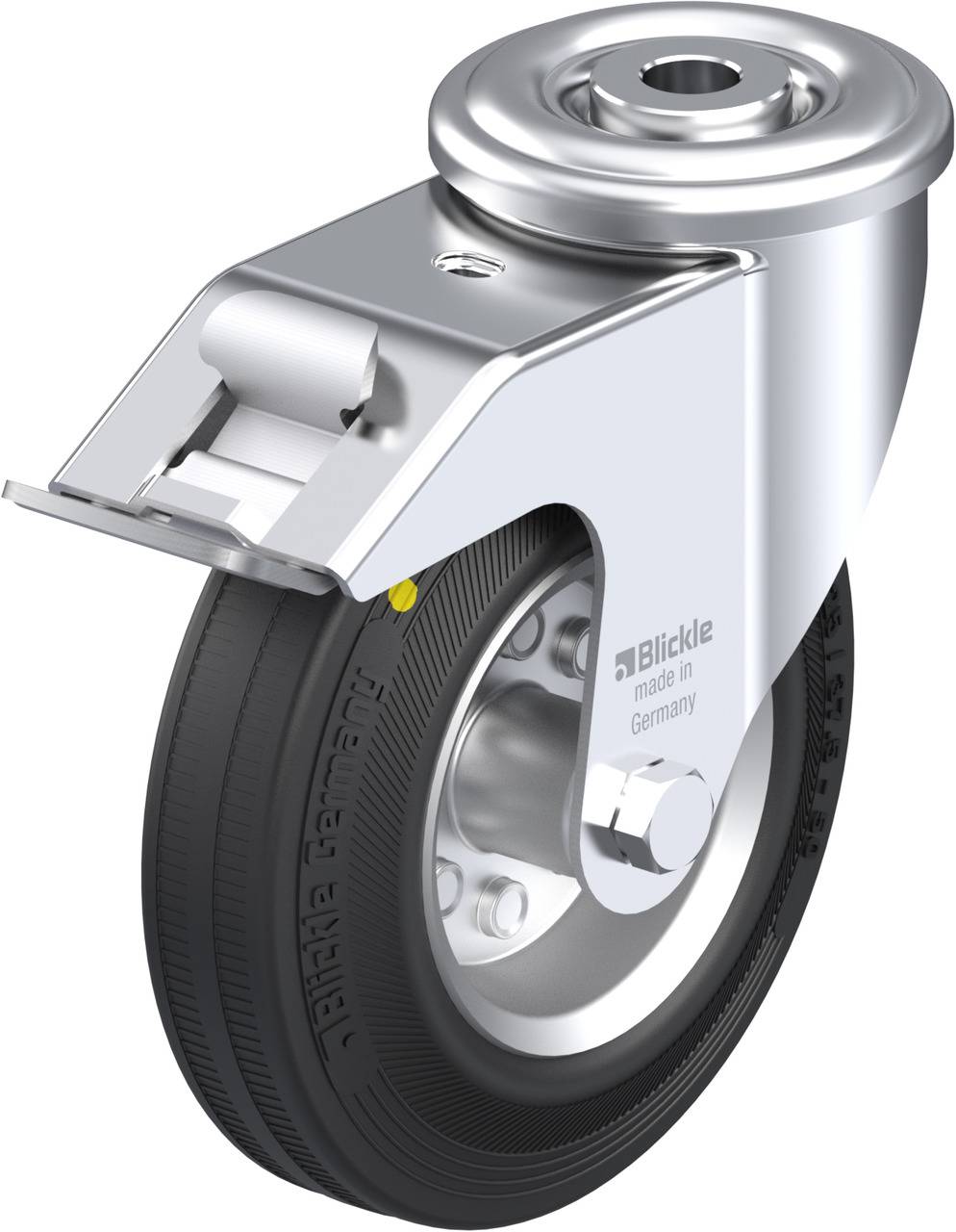 Blickle 609057 LER-VE 125R-FI-EL Kółko skrętne z hamulcem Średnica koła: 125 mm Maksymalne obciążenie: 100 kg 1 szt. - obrazek 1