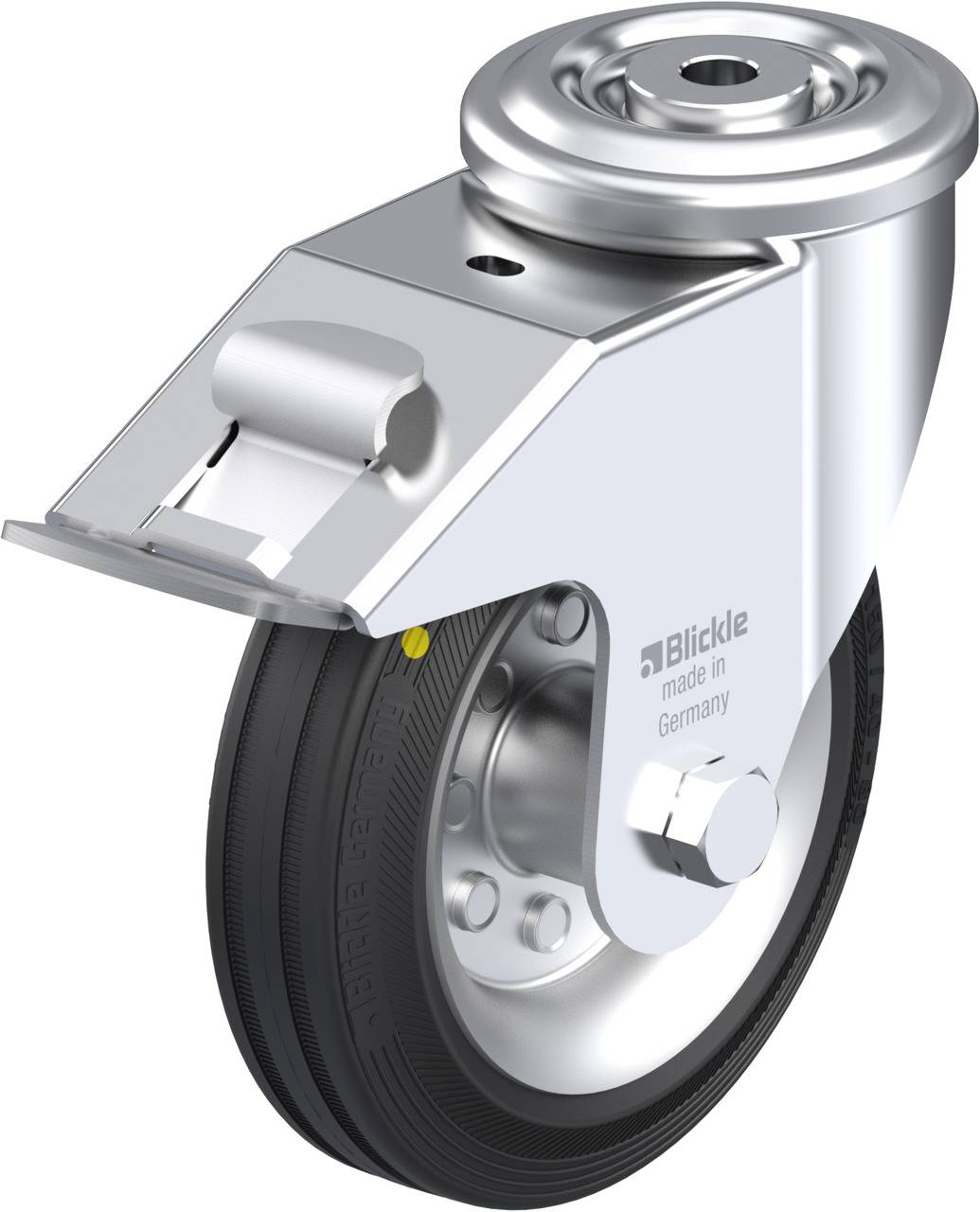 Blickle 675280 LER-VE 150R-FI-EL Kółko skrętne z hamulcem Średnica koła: 150 mm Maksymalne obciążenie: 135 kg 1 szt. - obrazek 1