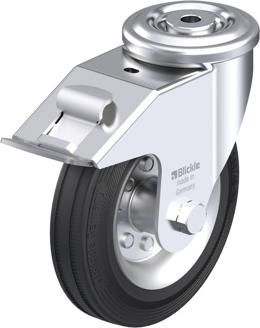 Blickle 448365 LER-VE 160R-FI Kółko skrętne z hamulcem Średnica koła: 160 mm Maksymalne obciążenie: 135 kg 1 szt. - obrazek 1