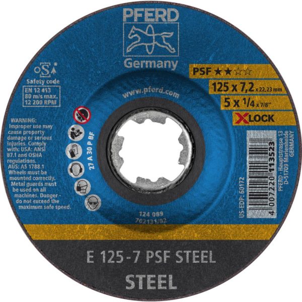 PFERD TOOLS 62011125 X-LOCK PSF STEEL Tarcza tnąca wygięta Średnica 125 mm żeliwo, stal 10 szt.