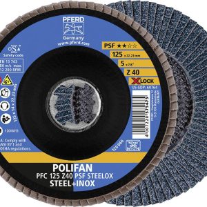 PFERD TOOLS 67664126 X-LOCK PSF Z STEELOX Tarcza lamelkowa Średnica 125 mm stal nierdzewna 10 szt. PFERD TOOLS 67664126 X-LOCK PSF Z STEELOX Tarcza lamelkowa Średnica 125 mm stal nierdzewna 10 szt.