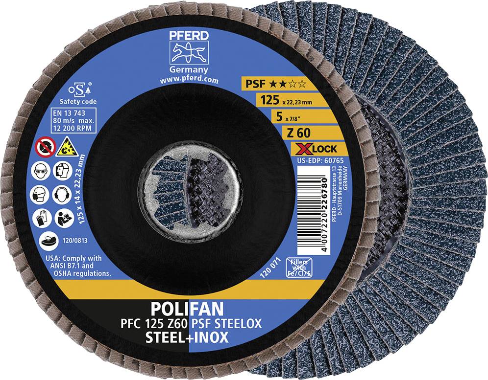 PFERD TOOLS 67666126 X-LOCK PSF Z STEELOX Tarcza lamelkowa Średnica 125 mm stal nierdzewna 10 szt. - obrazek 1