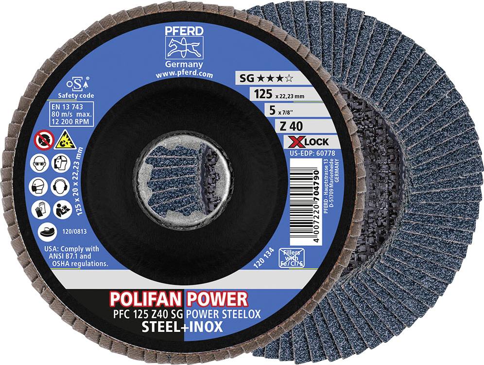 PFERD TOOLS 67784126 POLIFAN Z SG POWER STEELOX Tarcza lamelkowa Średnica 125 mm stal 10 szt. - obrazek 1