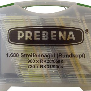 Prebena RK-Box Zestaw gwoździ z główką okrągłą 1680 szt. Prebena RK-Box Zestaw gwoździ z główką okrągłą 1680 szt.