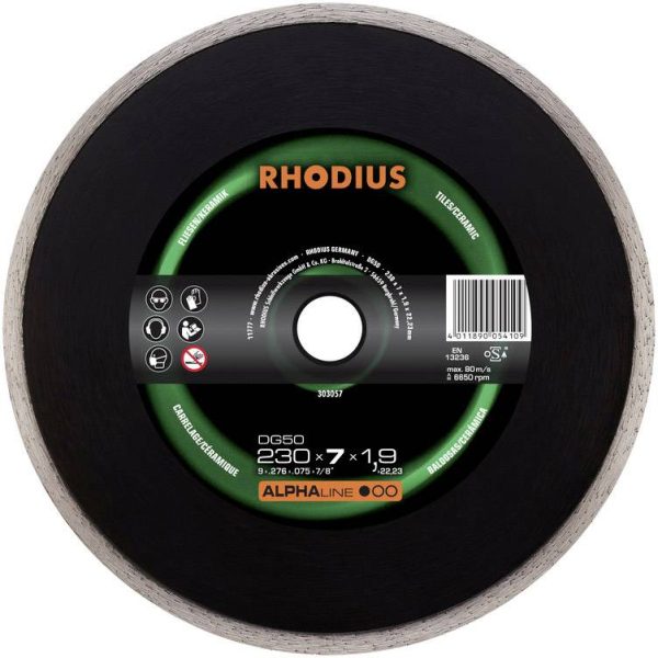 Rhodius 303054 DG50 Tarcza tnąca diamentowa Średnica 125 mm Średnica otworu 22.23 mm płytka ceramiczna, ceramika 1 szt.