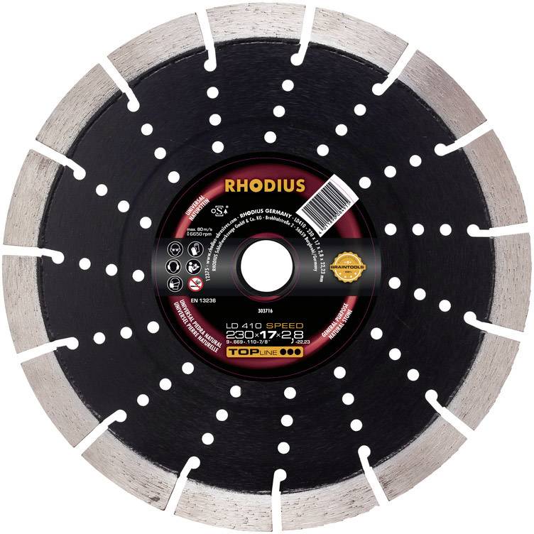 Rhodius 303713 LD410 SPEED Tarcza tnąca diamentowa Średnica 125 mm Średnica otworu 22.23 mm naturalny kamień 1 szt. - obrazek 1