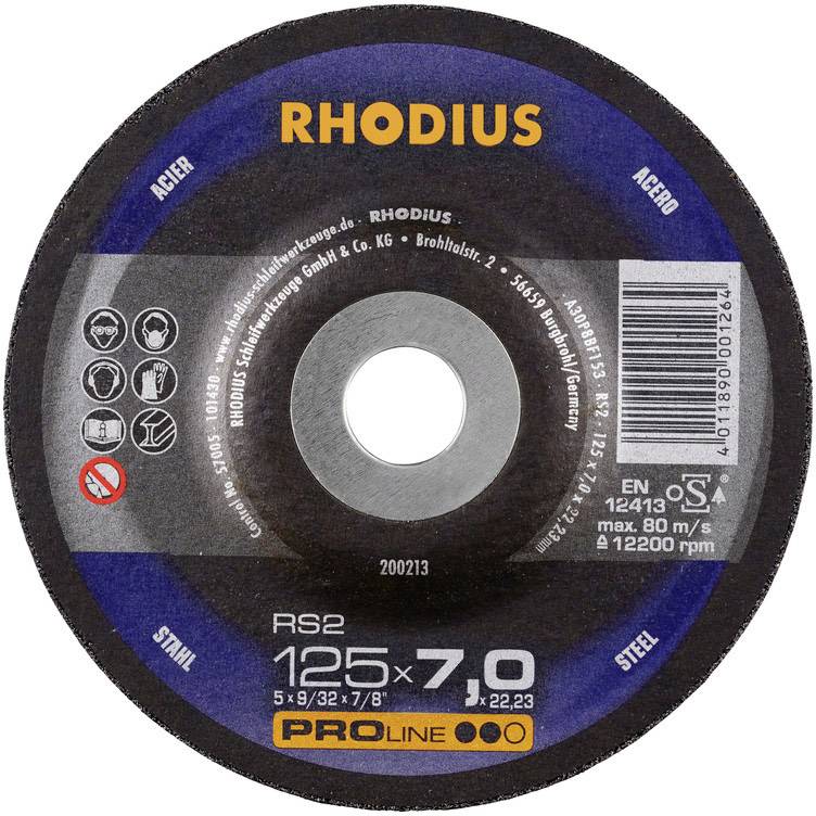Rhodius 200184 RS2 Tarcza tnąca wygięta Średnica 115 mm Średnica otworu 22.23 mm stal 1 szt. - obrazek 1