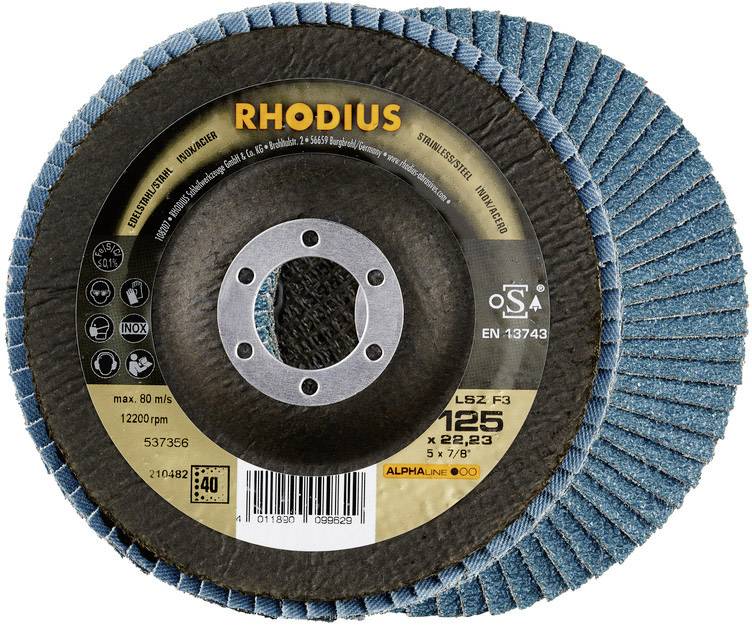 Rhodius 210481 LSZ F3 Tarcza lamelkowa Średnica 115 mm Średnica otworu 22.23 mm Wielkość ziarna 80 stal nierdzewna 1 szt - obrazek 1