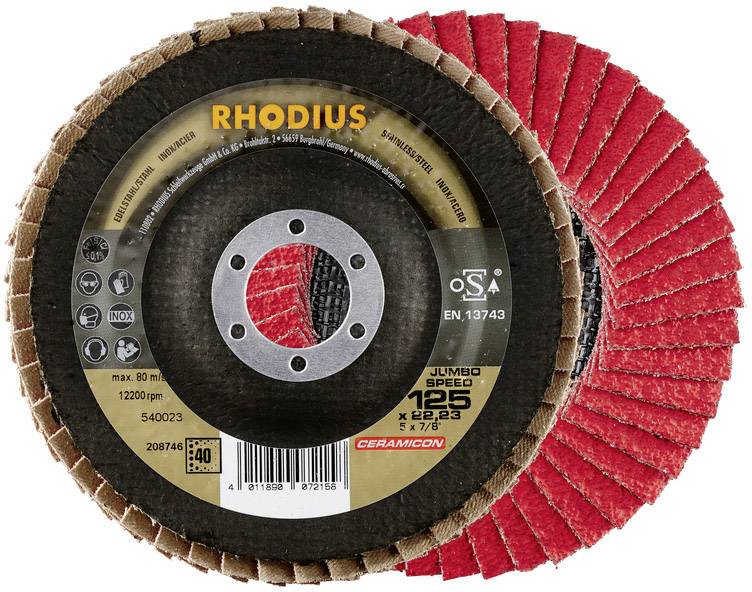Rhodius 208748 JUMBO SPEED Tarcza lamelkowa Średnica 125 mm Średnica otworu 22.23 mm Wielkość ziarna 80 stal nierdzewna - obrazek 1