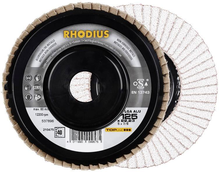 Rhodius 210473 LGA ALU Tarcza lamelkowa Średnica 115 mm Średnica otworu 22.23 mm Wielkość ziarna 40 metal nieżelazny 1 s - obrazek 1