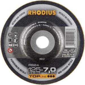 Rhodius 200357 RS24 Tarcza tnąca wygięta Średnica 125 mm Średnica otworu 22.23 mm metal nieżelazny 1 szt.