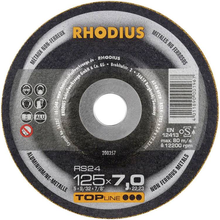 Rhodius 200357 RS24 Tarcza tnąca wygięta Średnica 125 mm Średnica otworu 22.23 mm metal nieżelazny 1 szt. - obrazek 1
