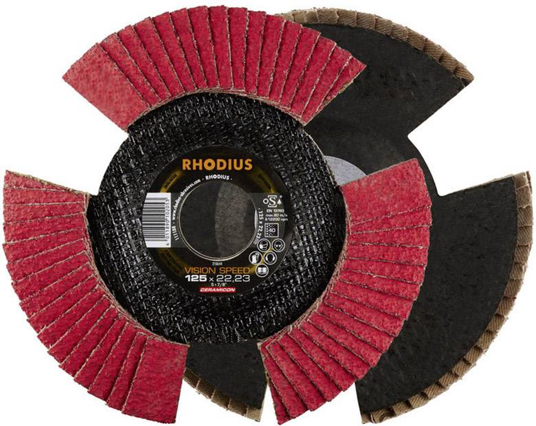 Rhodius 210646 VISION SPEED Tarcza lamelkowa Średnica 125 mm Średnica otworu 22.23 mm Wielkość ziarna 80 stal nierdzewna - obrazek 1