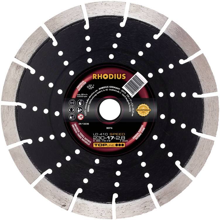 Rhodius 303712 LD410 SPEED Tarcza tnąca diamentowa Średnica 115 mm 1 szt. - obrazek 1