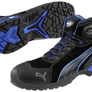 PUMA Rio Black Mid 632250-39 Buty ochronne S3 Rozmiar buta (EU): 39 czarny, niebieski 1 szt. PUMA Rio Black Mid 632250-39 Buty ochronne S3 Rozmiar buta (EU): 39 czarny, niebieski 1 szt.