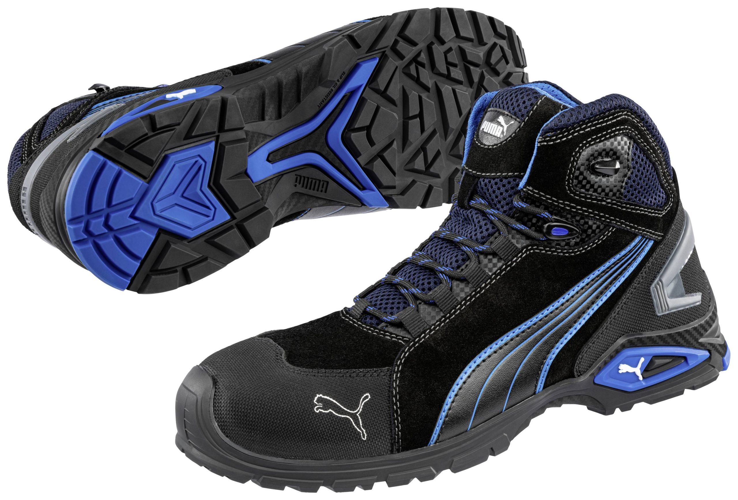 PUMA Rio Black Mid 632250-40 Buty ochronne S3 Rozmiar buta (EU): 40 czarny, niebieski 1 szt. - obrazek 1
