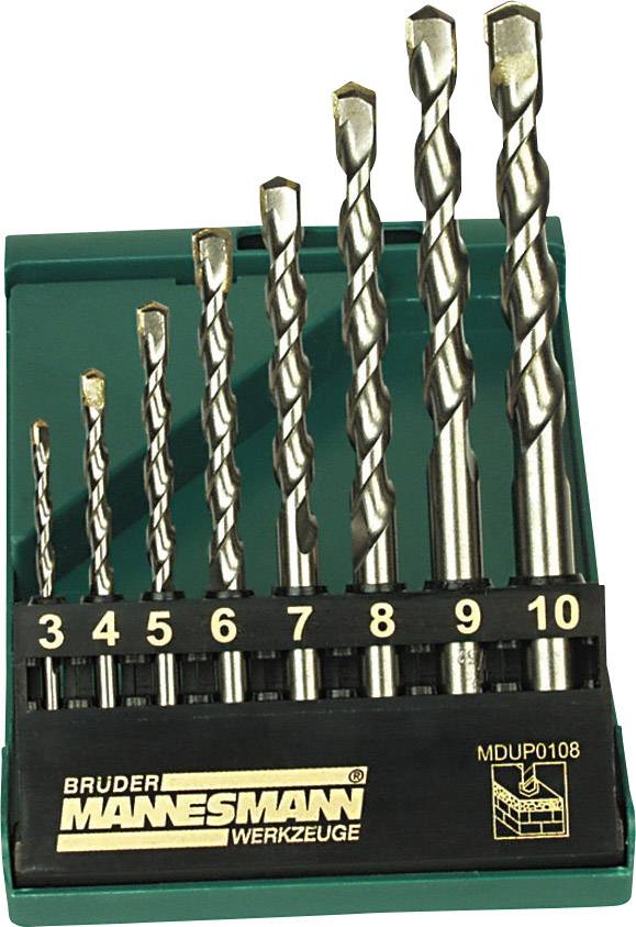 Zestaw wierteł krętych do kamienia Brüder Mannesmann M54309 3 mm, 4 mm, 5 mm, 6 mm, 7 mm, 8 mm, 9 mm, 10 mm 1 szt. - obrazek 1