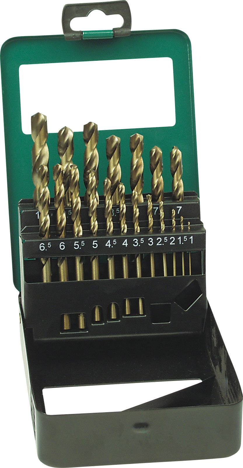 Brüder Mannesmann M54319 HSS-co 5 Zestaw wierteł krętych do metalu 19 szt. 1 mm, 1.5 mm, 2 mm, 2.5 mm, 3 mm, 3.5 mm, 4 m - obrazek 1