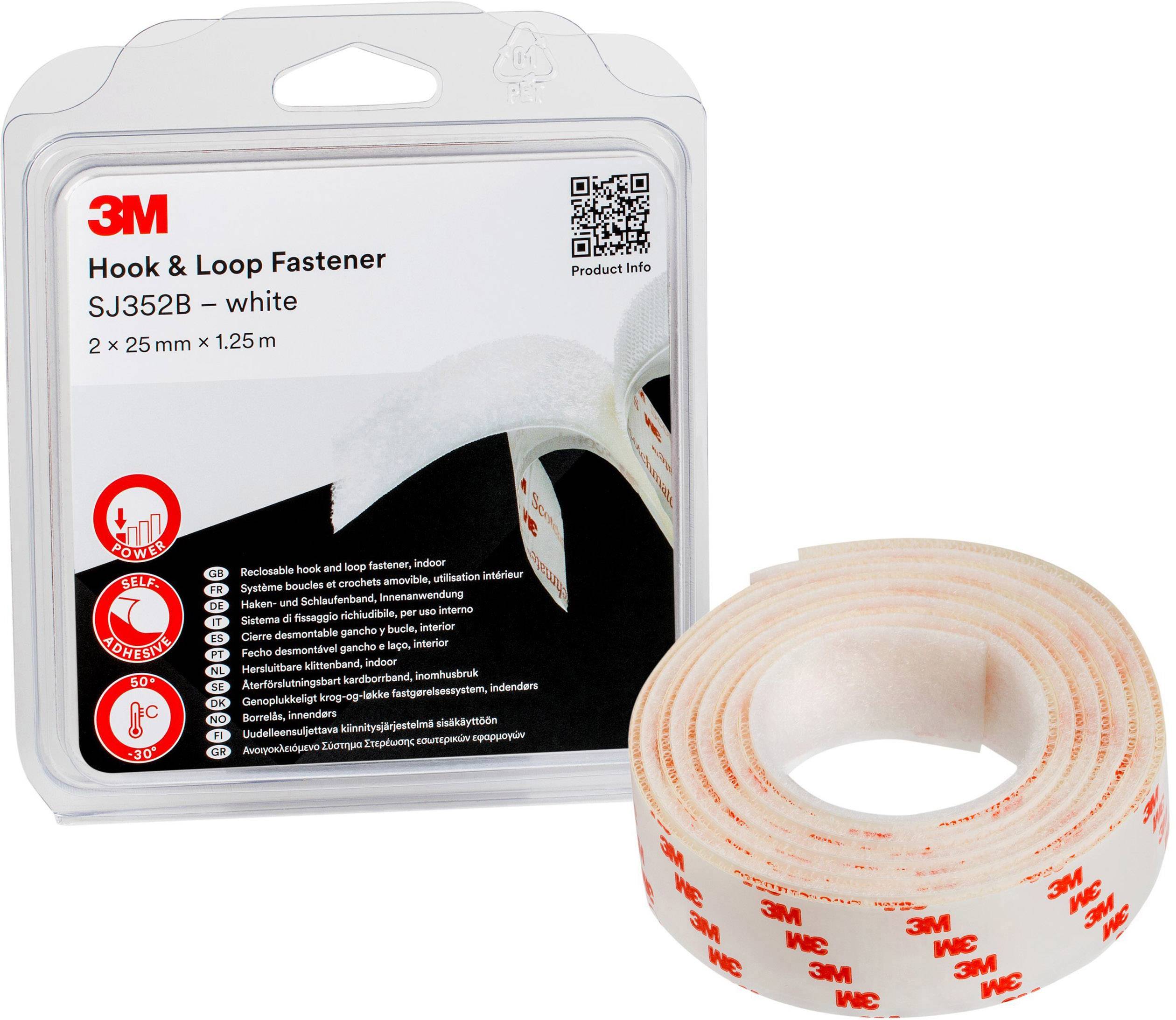 Taśma rzepowa 3M SJ352B SJ352W/IPS, (D x S) 1.25 m x 25 mm, 1 szt. - obrazek 1